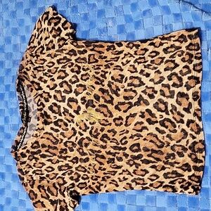 Sheer leopard print baby phat women's t-shirt